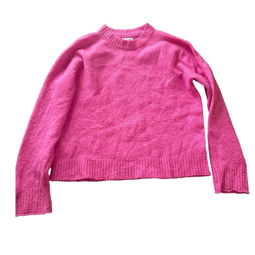 American Eagle Outfitters Pink Fuzzy Crew Neck Long Sleeve Sweater Women's XS